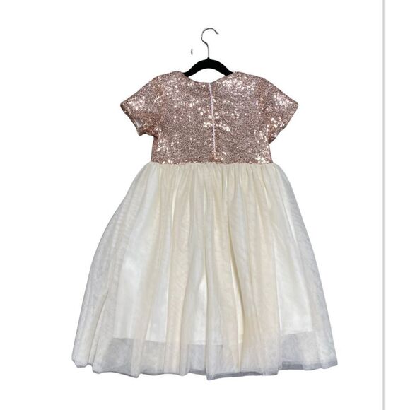 Rose Gold Sequins & Cream Special Occasion Short Sleeve Dress Size 3X - Picture 2 of 6